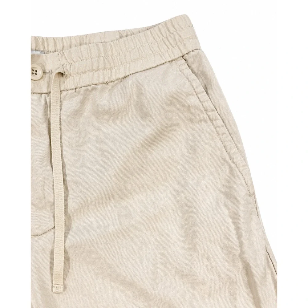 Zara Relaxed‎ Khaki Trouser Pants Womens Medium Beige Drawstring Waist Pants
